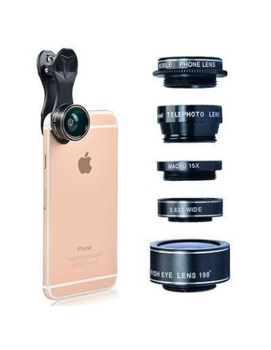 Kit 5 Lenses + Case for any Smartphone ▶️ Tienda CPU