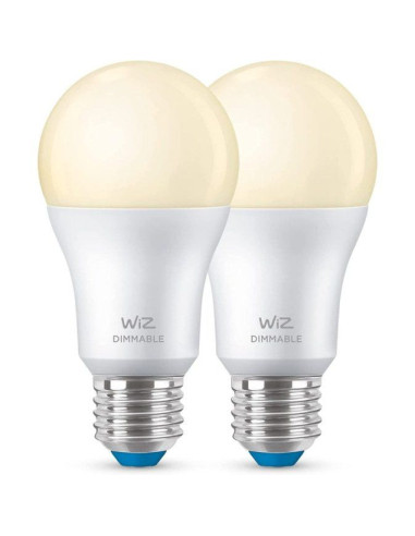 Smart Bulb WIZ A60 Pack 2x LED Wi-Fi/Bluetooth E27 60W White - TiendaCPU