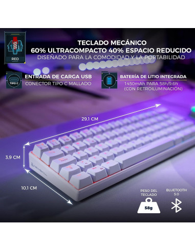 Mechanical Keyboard Newskill Pyros Ivory - TiendaCPU