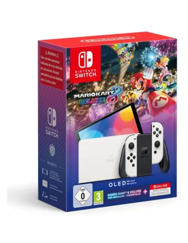 Comprar Consola Nintendo Switch OLED Blanca + Mario Kart Deluxe + 12 m